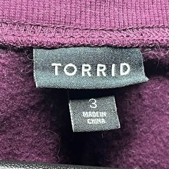 Torrid Purple Sweatshirt Gold Star Womens Size 3 - Picture 3 of 3